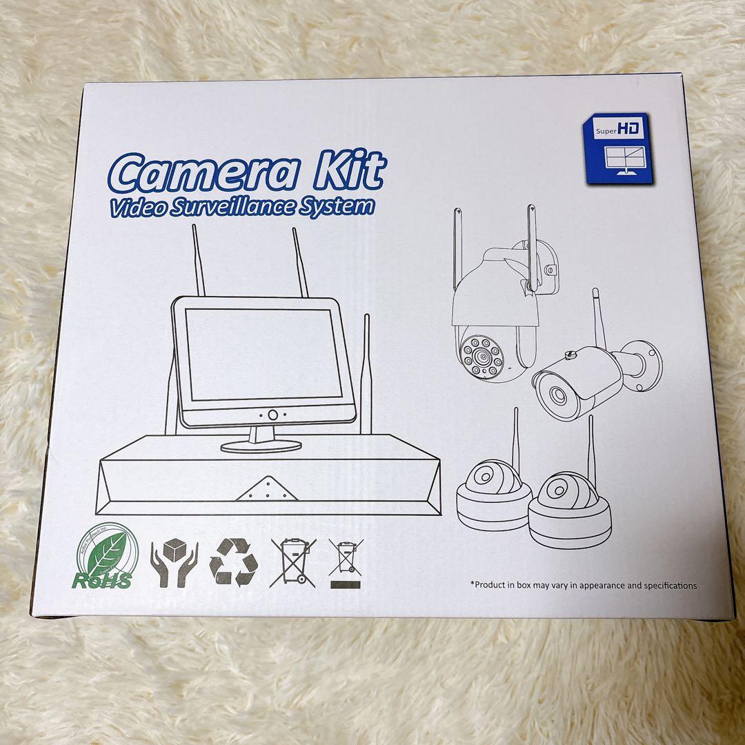 モニター付き❗️500万画素 信号強化 防犯カメラ 屋外2台 ワイヤレス IP66