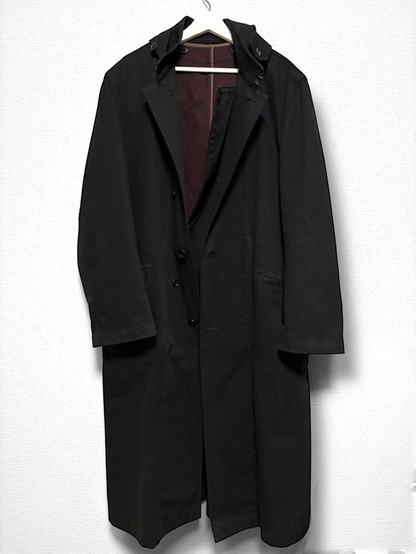 ヨウジヤマモト/ミリタリーライナー/フラップ/フーデッドロング/モッズコート/黒