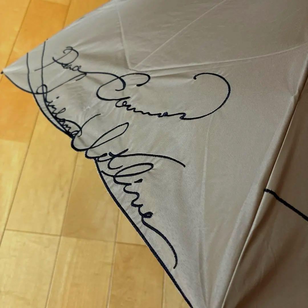ビューランス　英字刺繍　晴雨兼用日傘　少し濃いめのべージュ