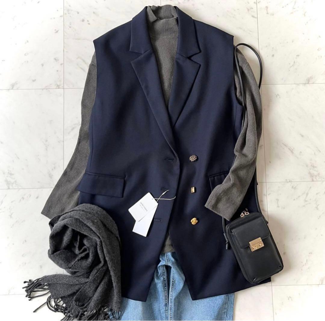 タグ付き未使用品♪ジャーナルスタンダードレサージュ　オーナメントボタン　ジレ　F