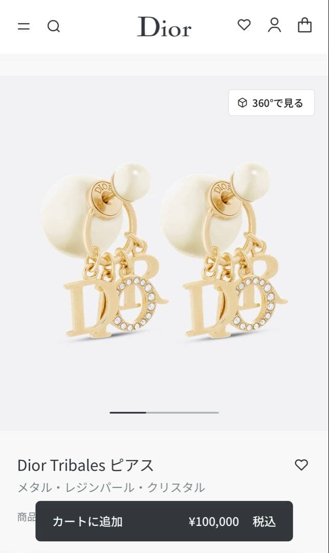 Dior ピアス 片方