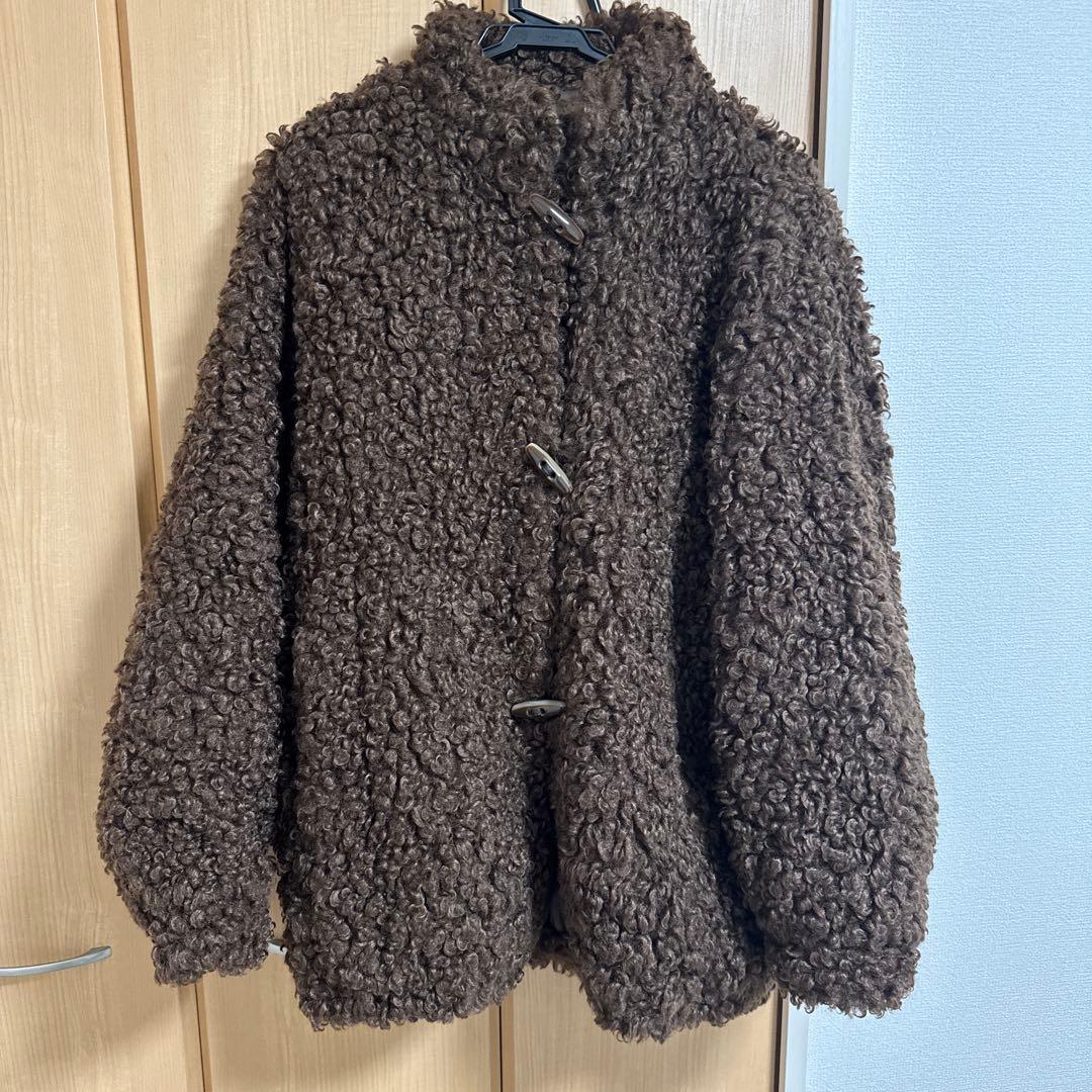 CLANE CURL FUR SHORT COAT ブラウン