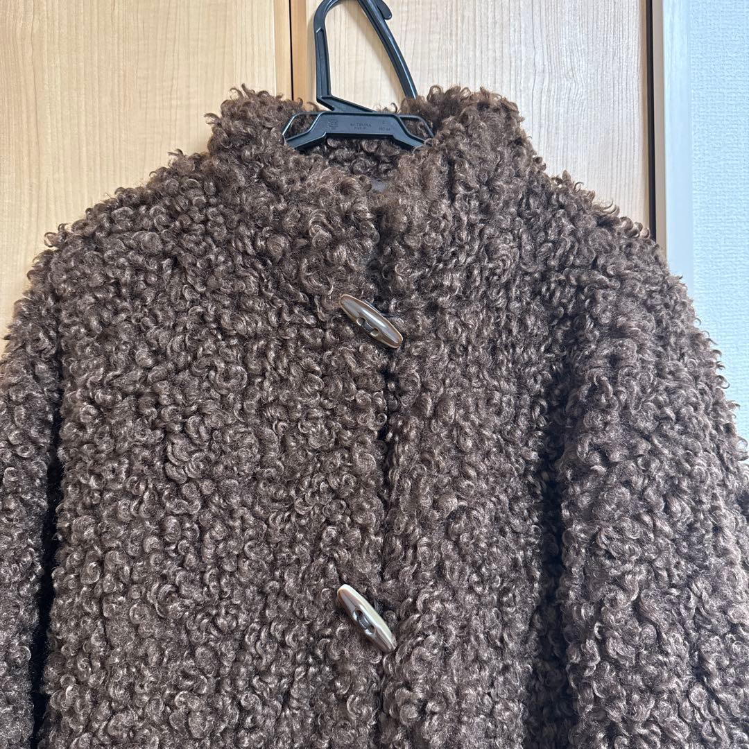 CLANE CURL FUR SHORT COAT ブラウン