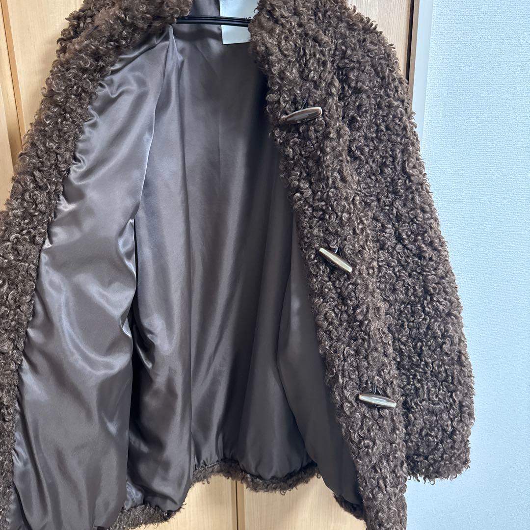 CLANE CURL FUR SHORT COAT ブラウン