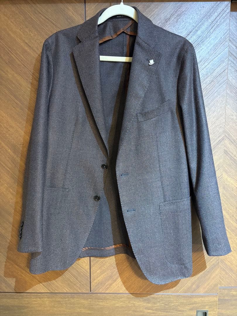 イタリア製 ブラウン ヘリンボーンブレザー