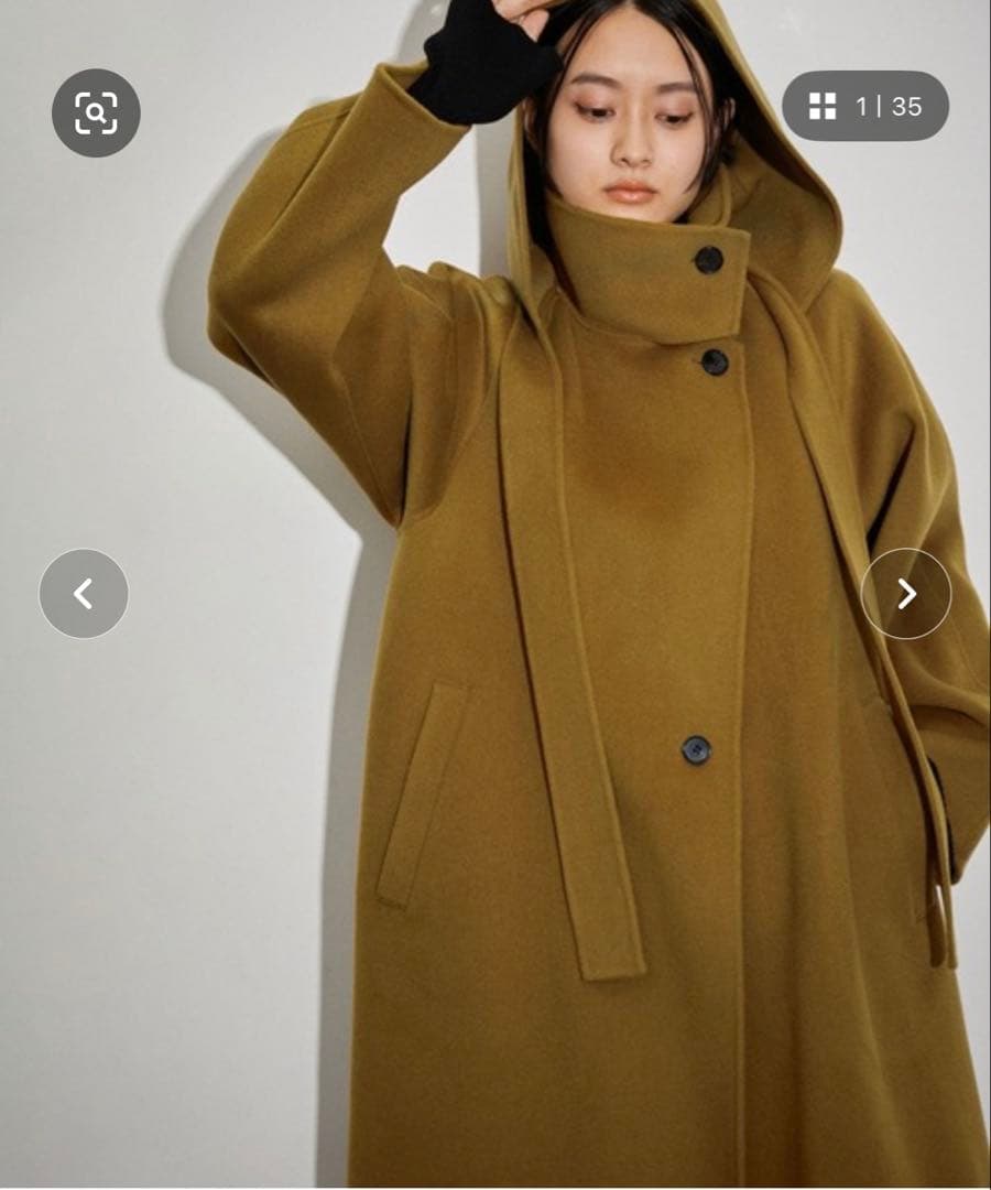 アダムエロペスタンドカラーフーデッドリバーコート