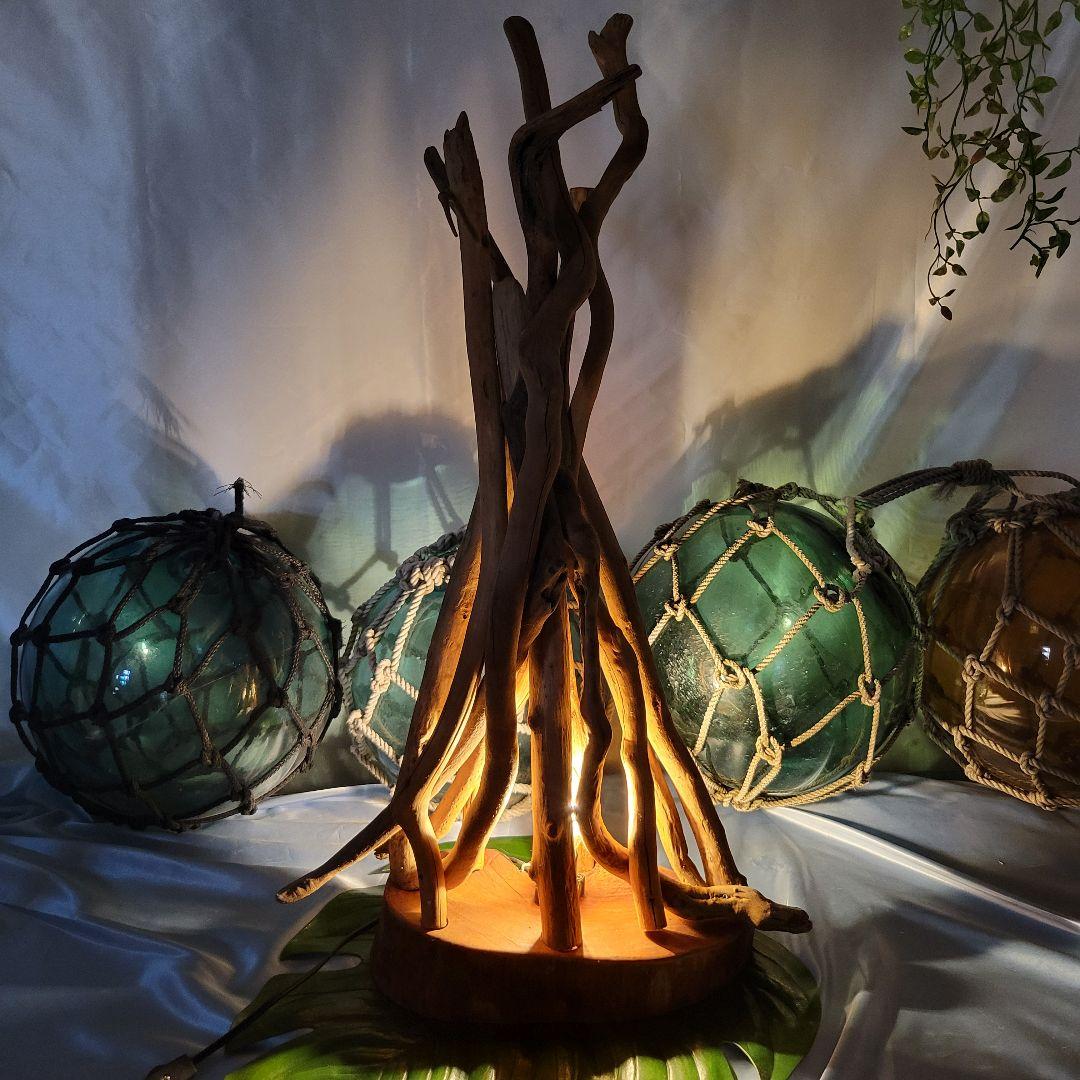 流木ランプ　流木照明　流木インテリア　行灯　オブジェ　ハンドメイド