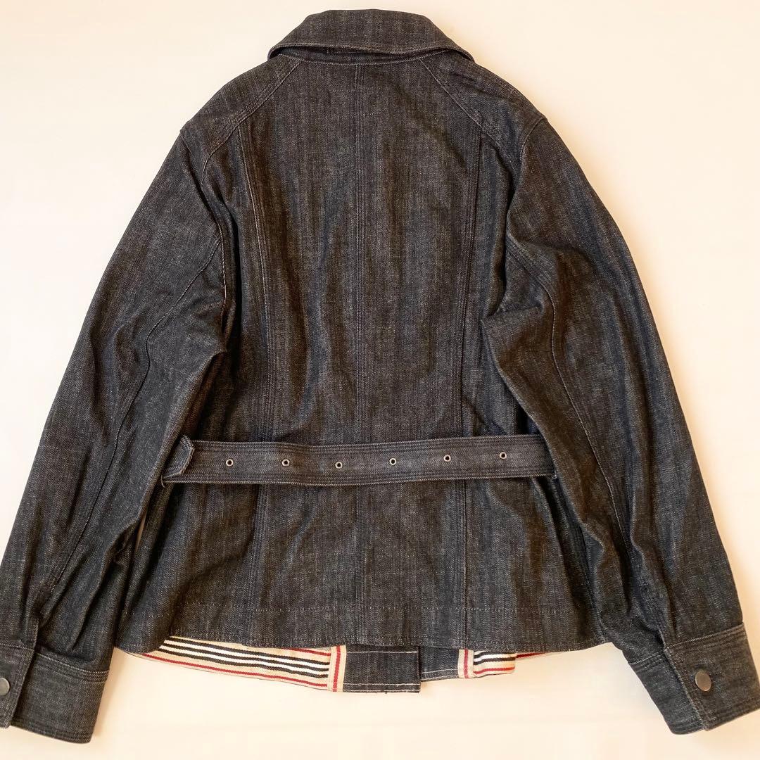 【美品】バーバリーロンドン　ストレッチデニムジャケット　ベルト付き　大きいサイズ