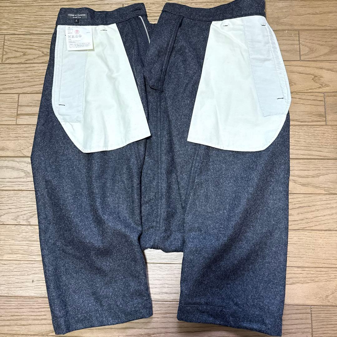 COMME des GARCONS ウールサルエルパンツ グレー Lサイズ