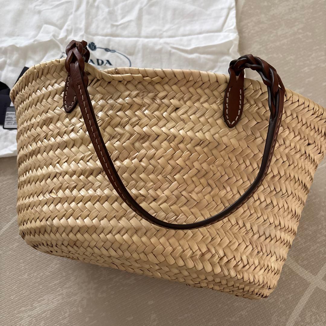 Prada ストロー かごバッグ 保存袋付き　プラダ　正規品