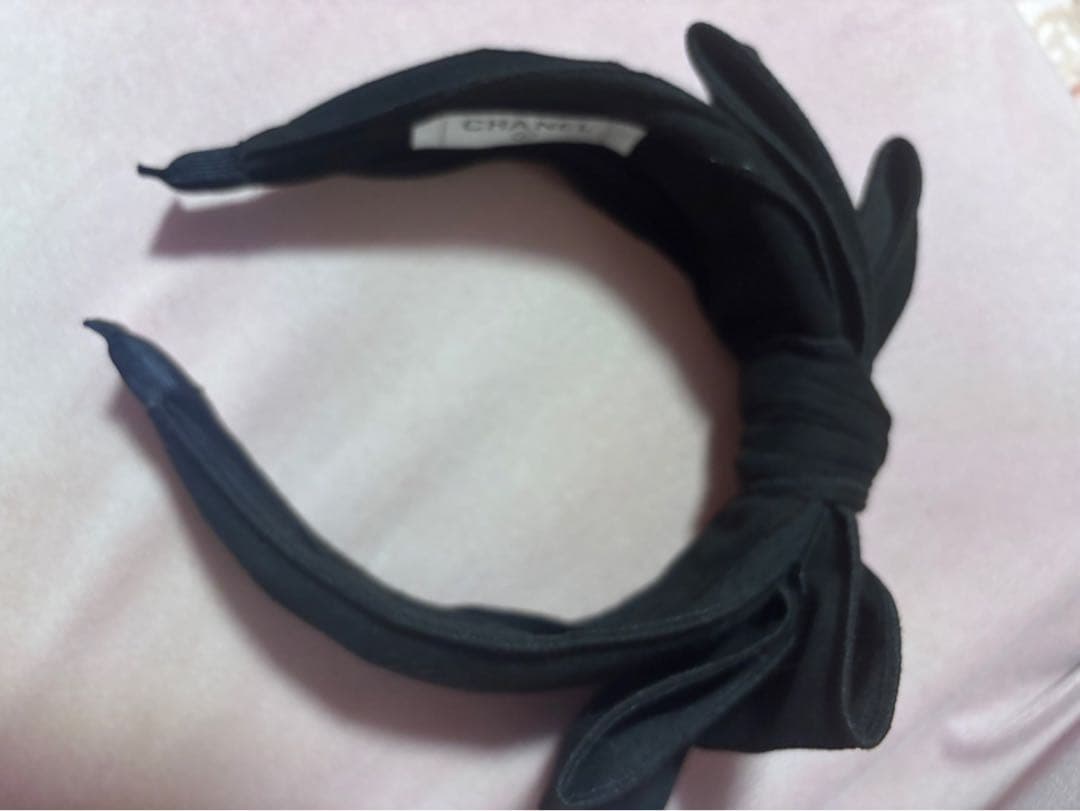 ノベルティ　CHANEL ブラック リボン ヘアバンド