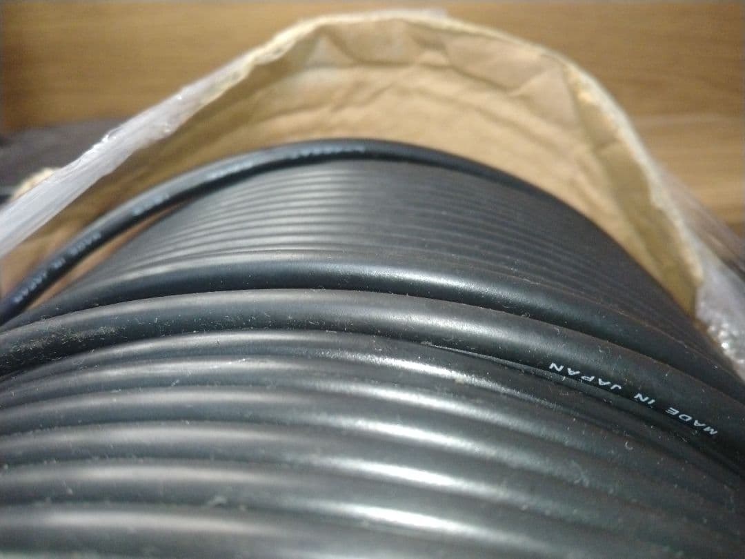 L-4E6AT 黒色オーディオケーブル 200M　残り8割程度　RCAライン