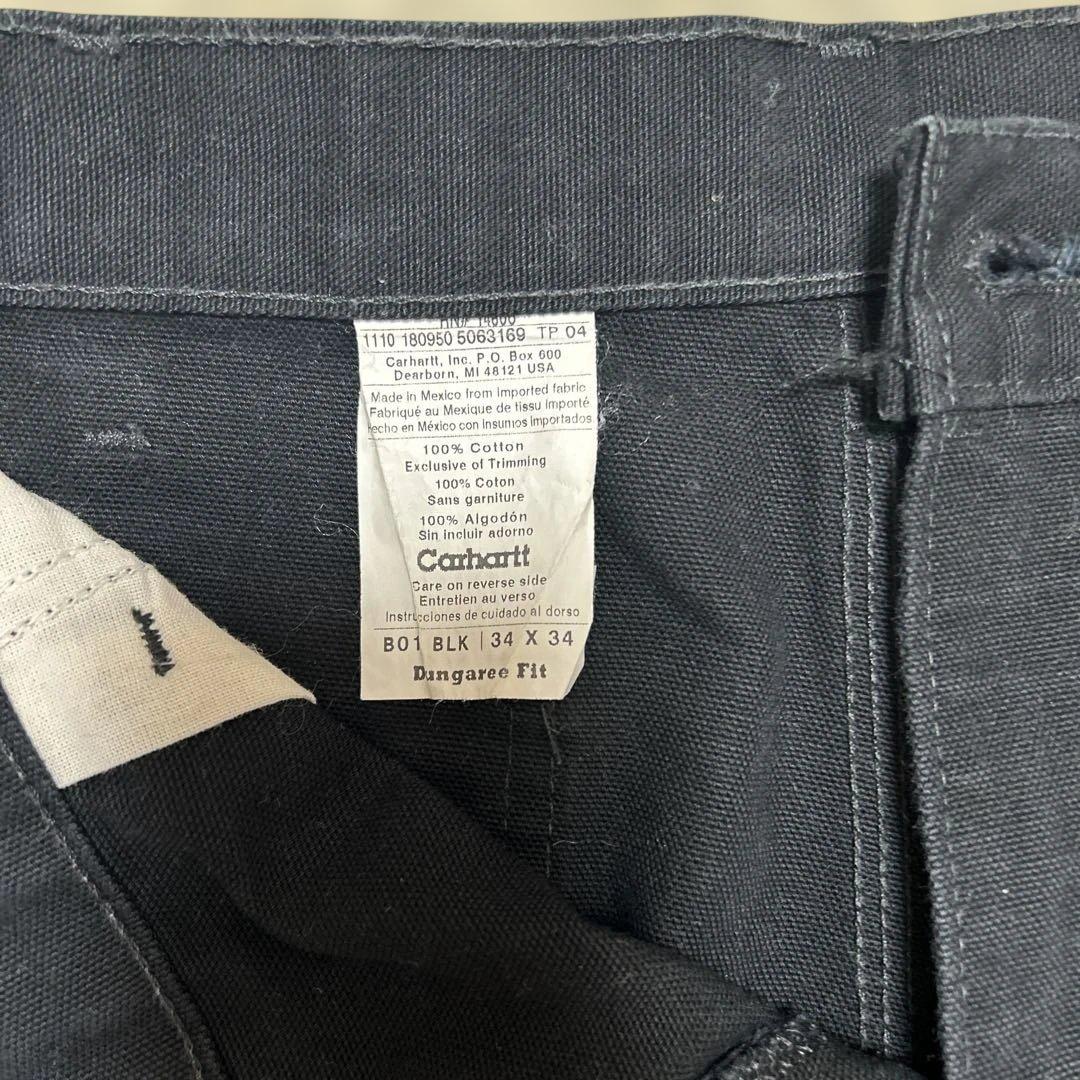 【Carhartt 】カーハートダブルニーワークパンツ　メキシコ製　ブラック