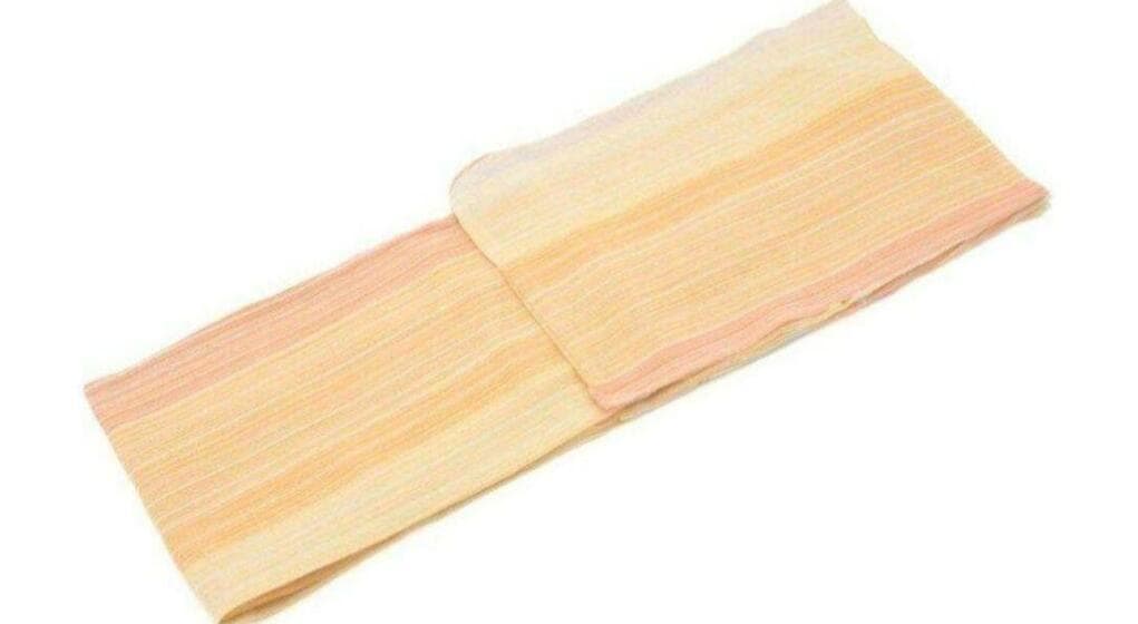 お任せ黄緑半幅帯つき◆古典綿麻高級しじら織り橙夏着物&浴衣◆新品未使用