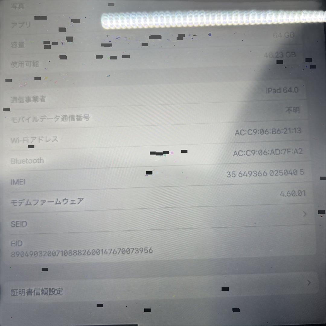 iPad 第10世代 64GB Wi-Fi＋Cellular本体