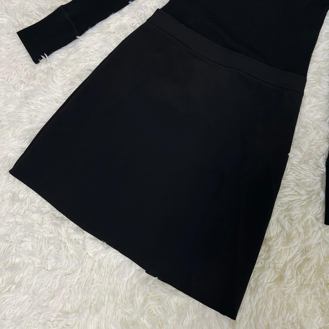 新品タグ付き✨Theory リブニットドッキングミニドレス　ブラック