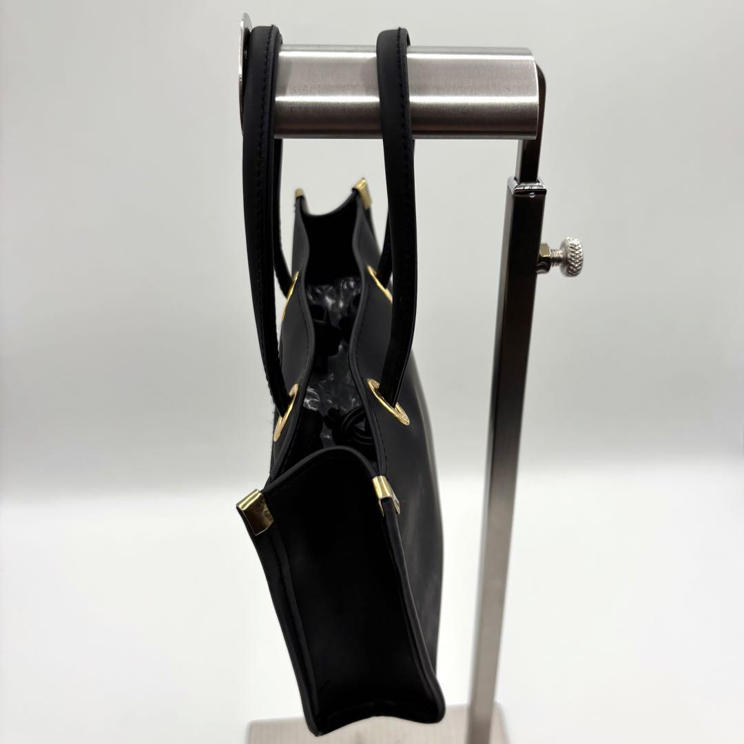 【美品】フェンディ ハンドバッグ ラバー ゴールド金具 ブラック