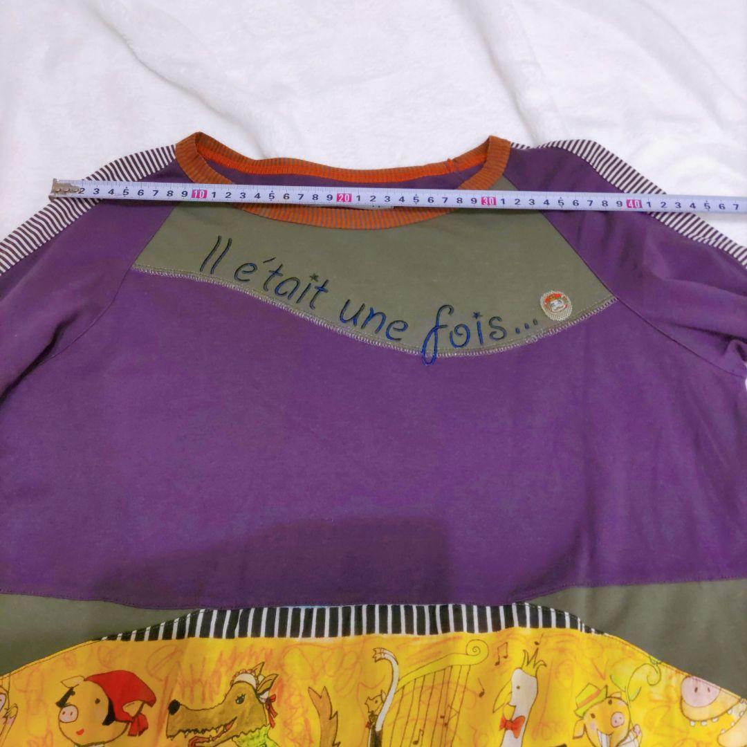 【美品✨】アルベロベロ　長袖チュニック　童話柄　異素材&配色切替　マルチカラー