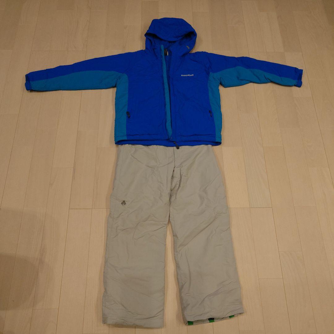 ❗️お値下げ❗️mont-bellパウダーライトジャケット&ビブ160セット中古
