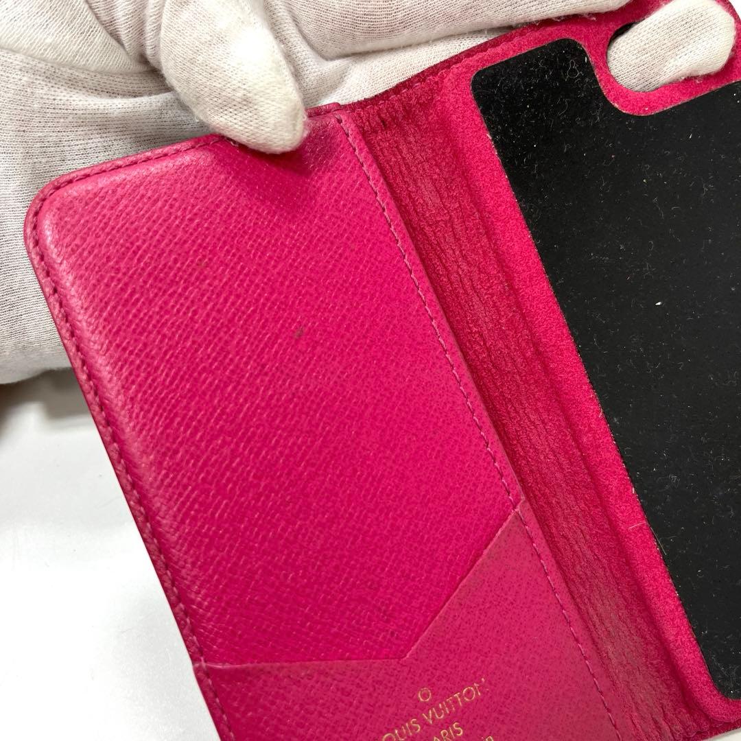 【正規品】ルイヴィトン　モノグラム　フォリオ　iPhone8 手帳型カバー