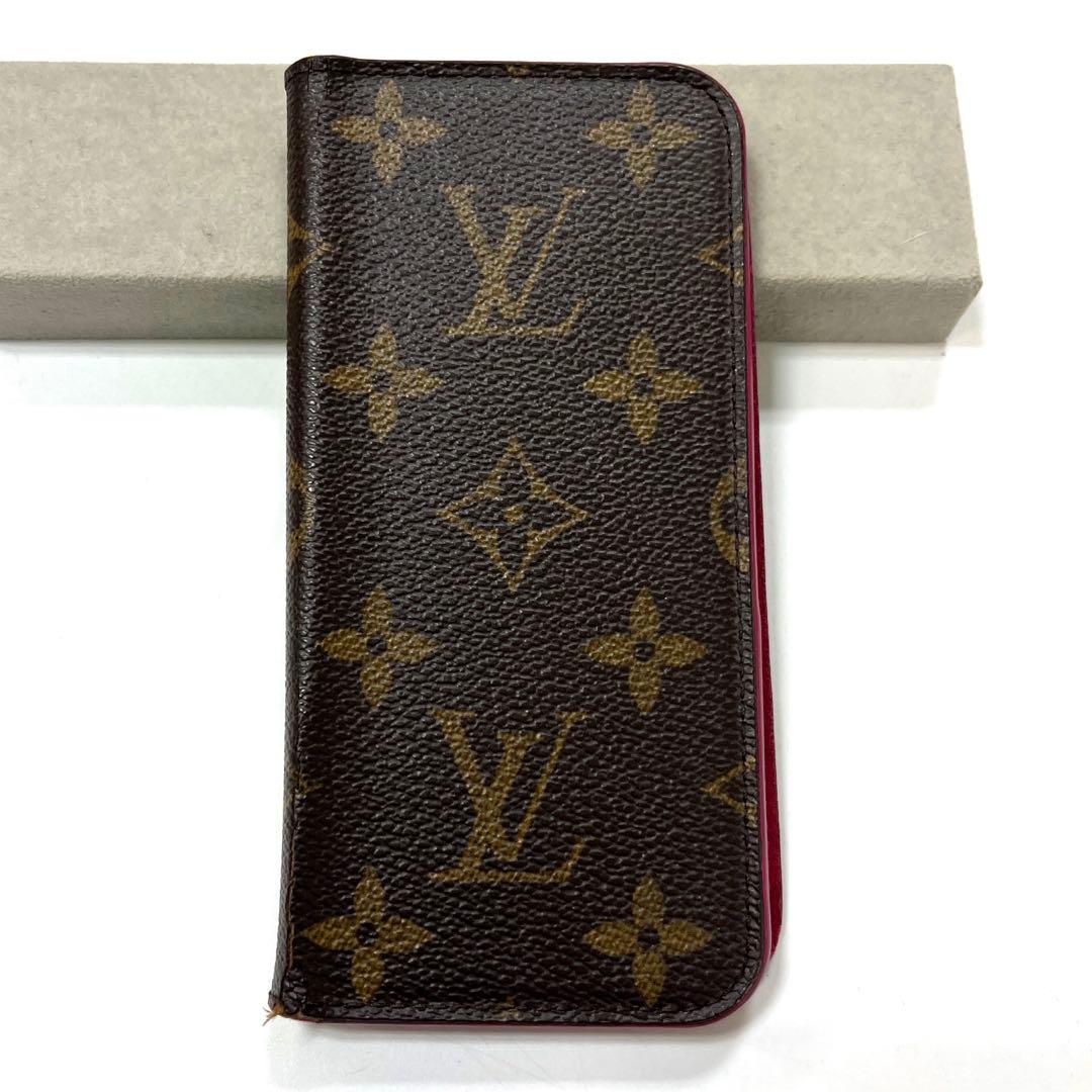 【正規品】ルイヴィトン　モノグラム　フォリオ　iPhone8 手帳型カバー