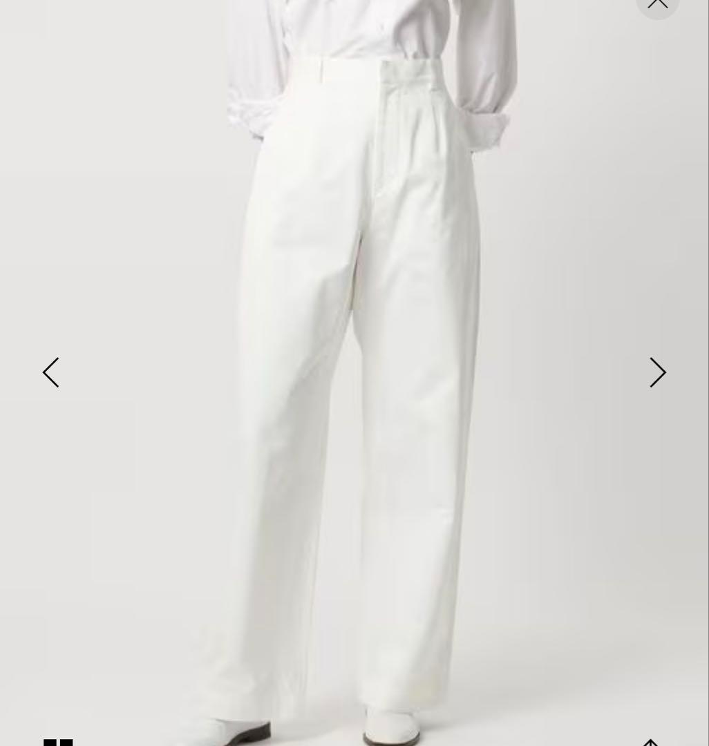 LOEFF ホワイト コットンツイルパンツ