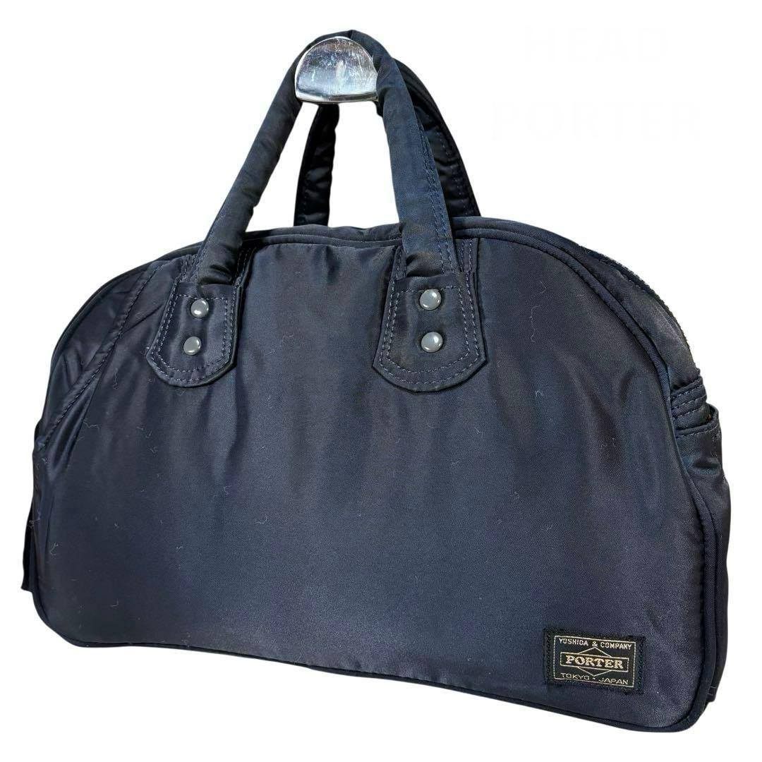 希少　美品　廃盤　ヘッドポーター　ミニボストン　タンカー　ハンドバッグ　紺