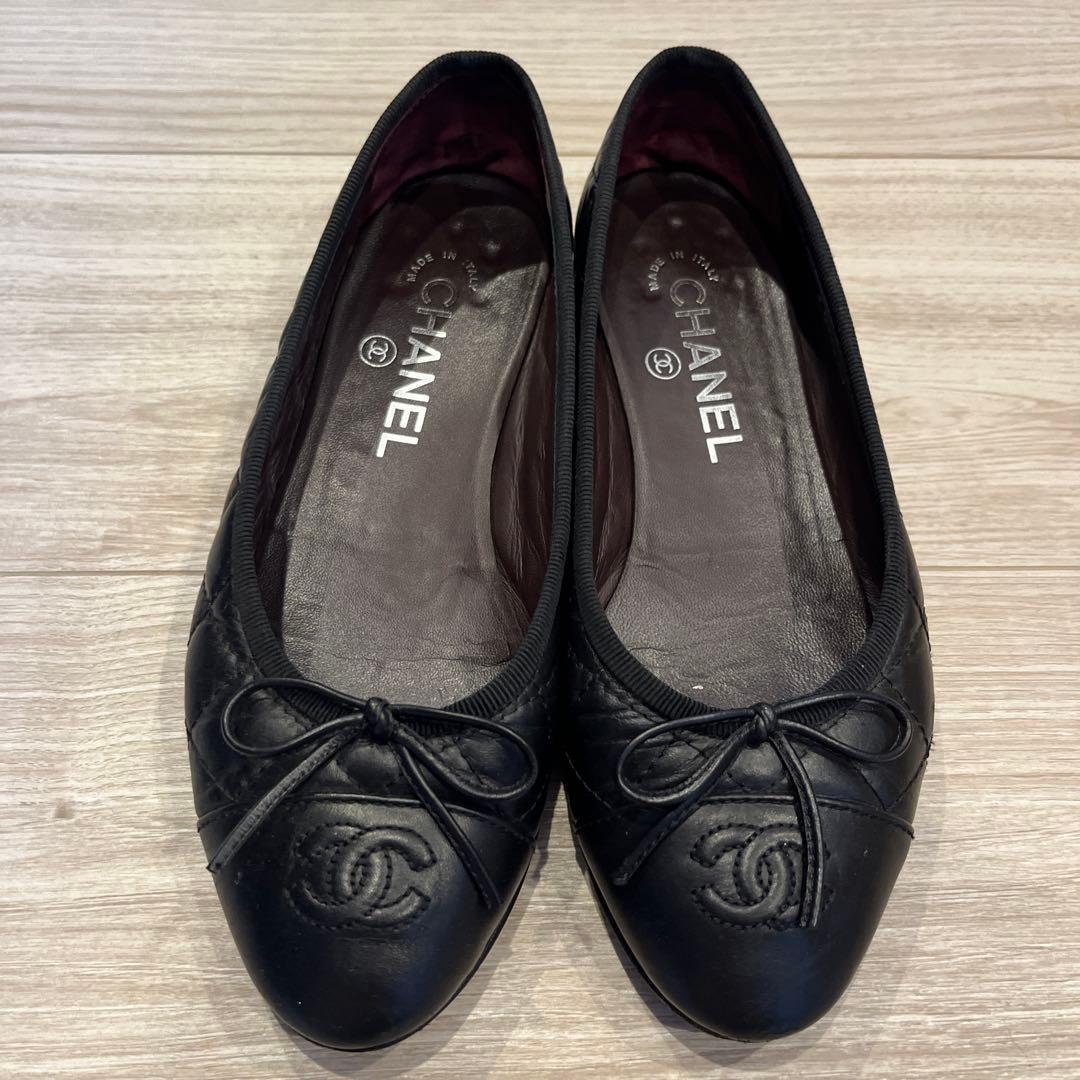 CHANEL ブラック バレエシューズ　35