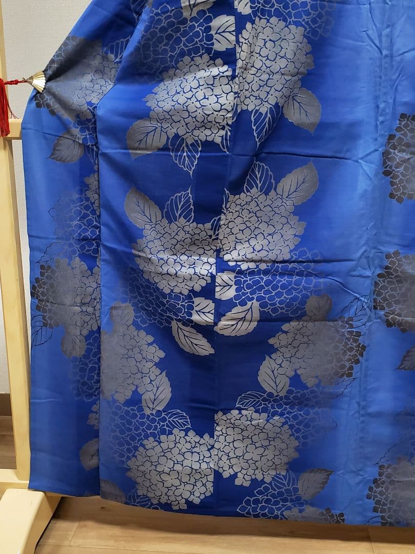 B 竺仙 紫陽花模様 グラデーション 綿 夏物 着物 浴衣・半幅帯 2点セット