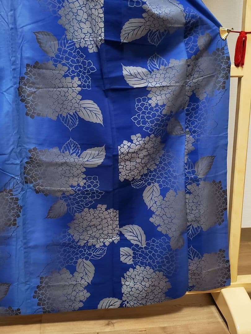 B 竺仙 紫陽花模様 グラデーション 綿 夏物 着物 浴衣・半幅帯 2点セット
