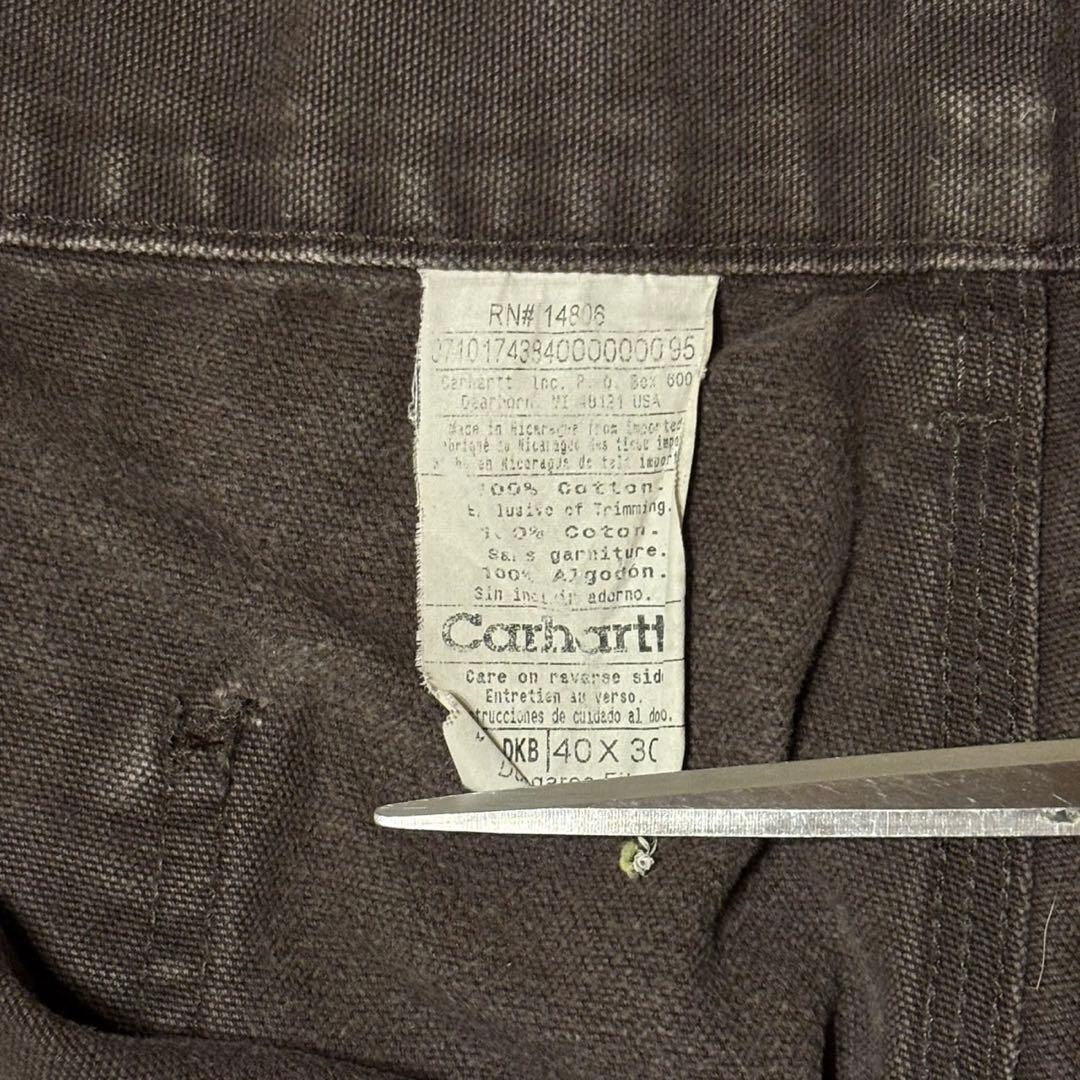 【カーハート】ペインターパンツ　ワークパンツ　茶色　40×30 極太　人気　j