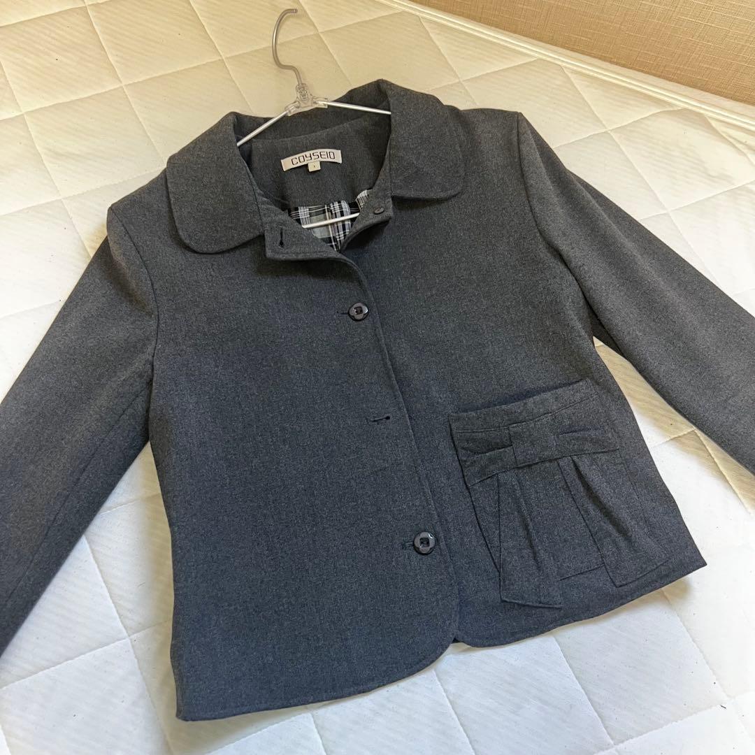 coyseio リボンジャケット　グレイ　musinsa アウター　ジャケット