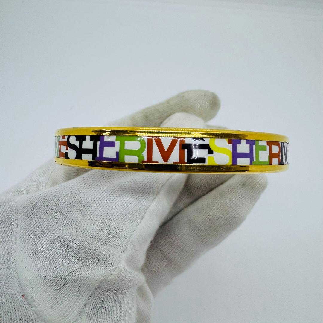 ✨HERMES✨エルメス✨エマイユPM✨ゴールド✨HERMESロゴ✨バングル✨