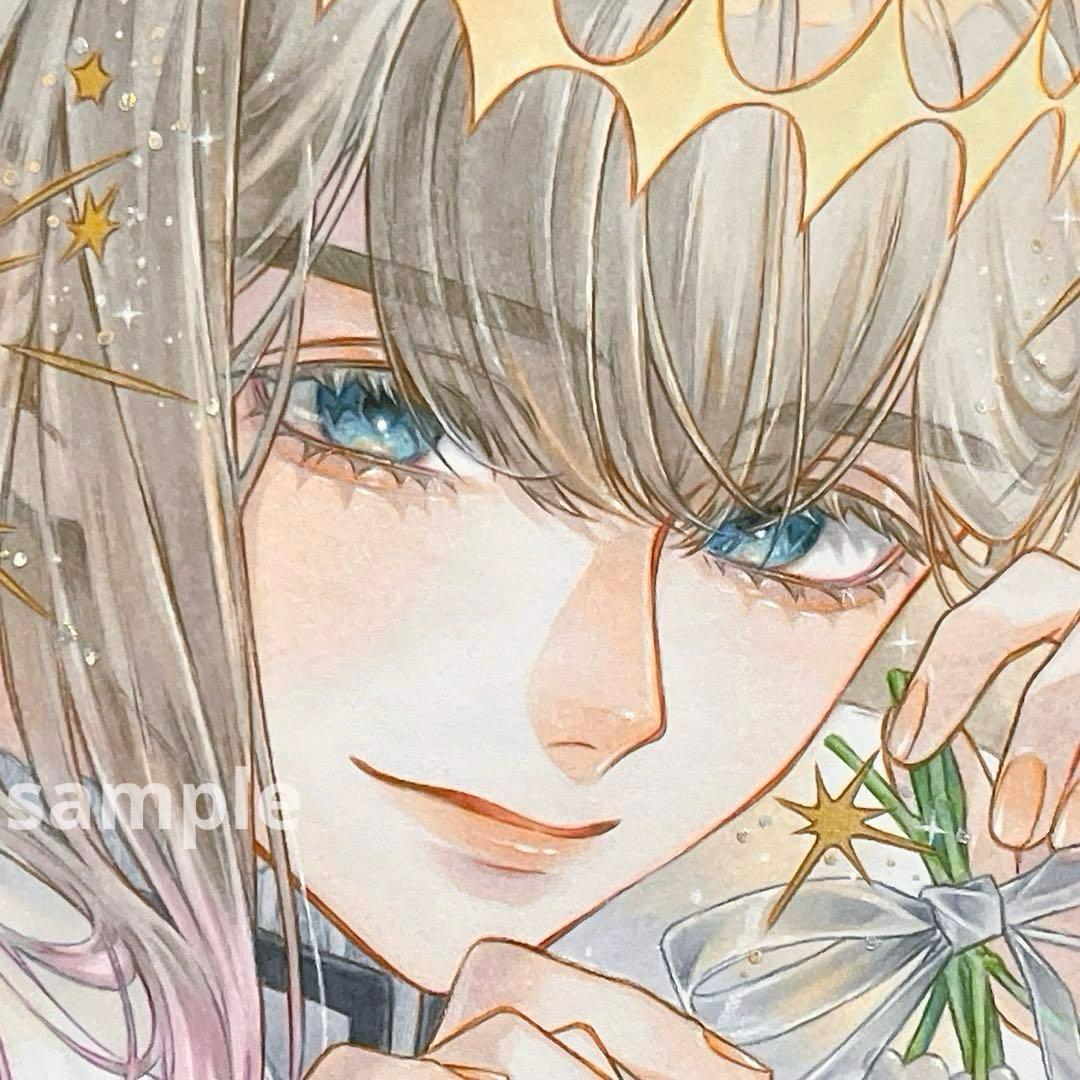 m*可様 ✴︎ オベロン ✴︎　手描き　イラスト　寸松庵色紙