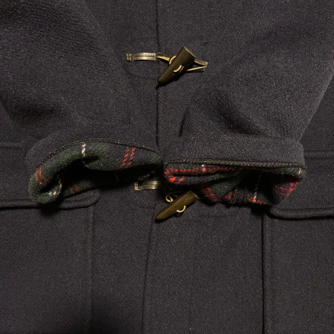 ✨極美品✨グローバーオール ダッフルコート チェック モンティ 英国製 ネイビー