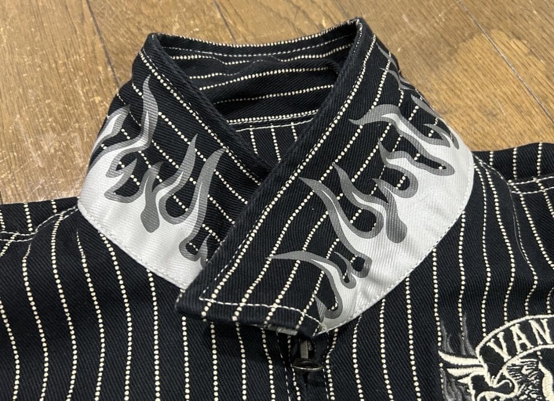 ＊VANSON ウォバッシュ イーグル 刺繍 襟 袖 プリント つなぎ XL