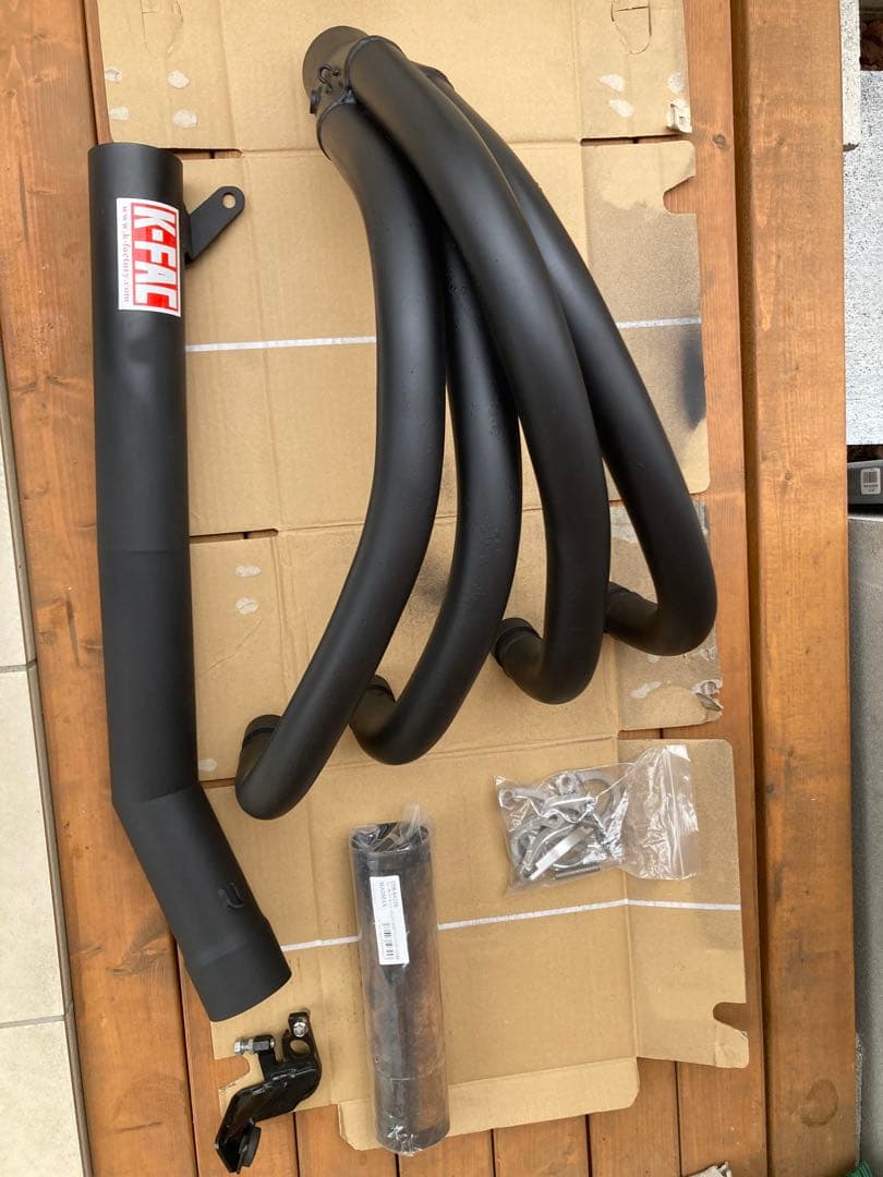 K-FAC 黒 ショート管マフラー 社外サイレンサー付き