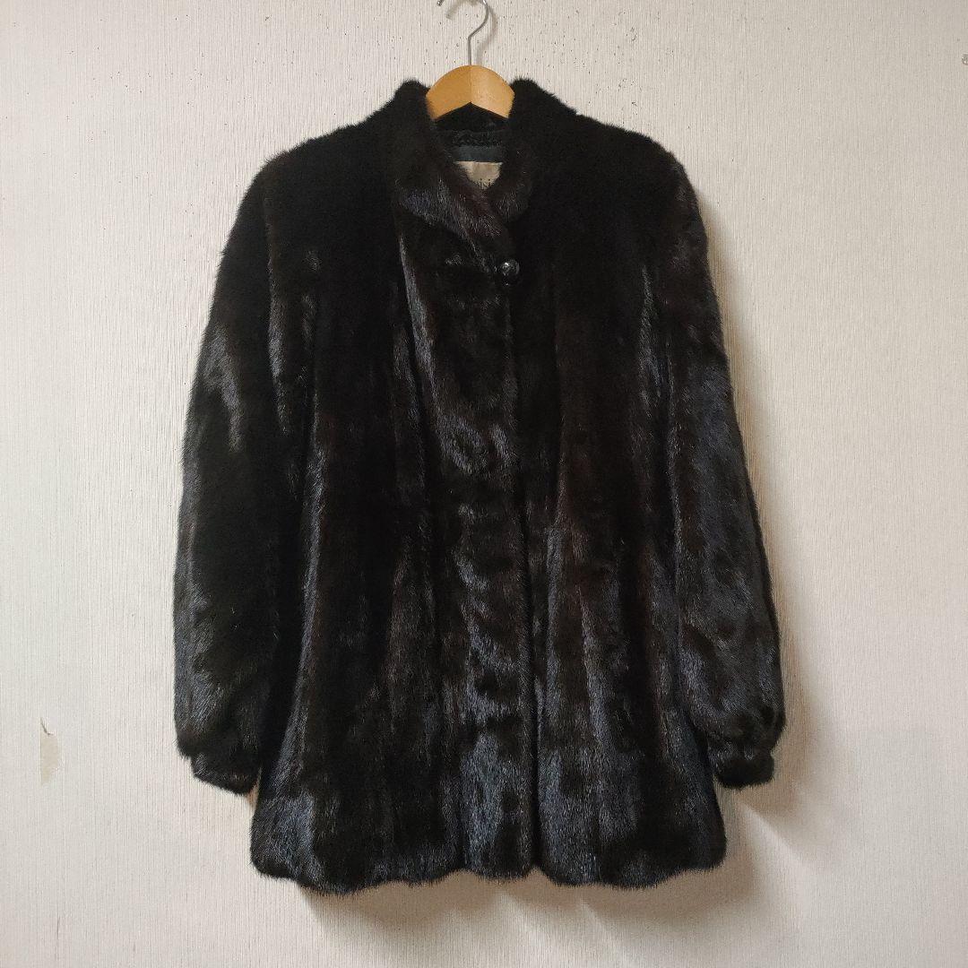 malvoisie ミンクコート Lサイズ程 こげ茶 リアルファー