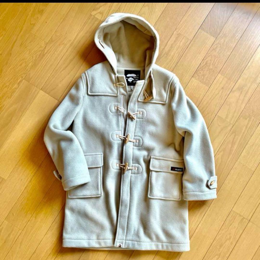 美品　A BATHING APE フリース ダッフルコート ベージュ