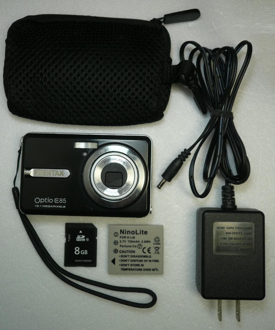 PENTAX★Optio E85⭐️欧州限定モデル❤️新品バッテリー★ブラック