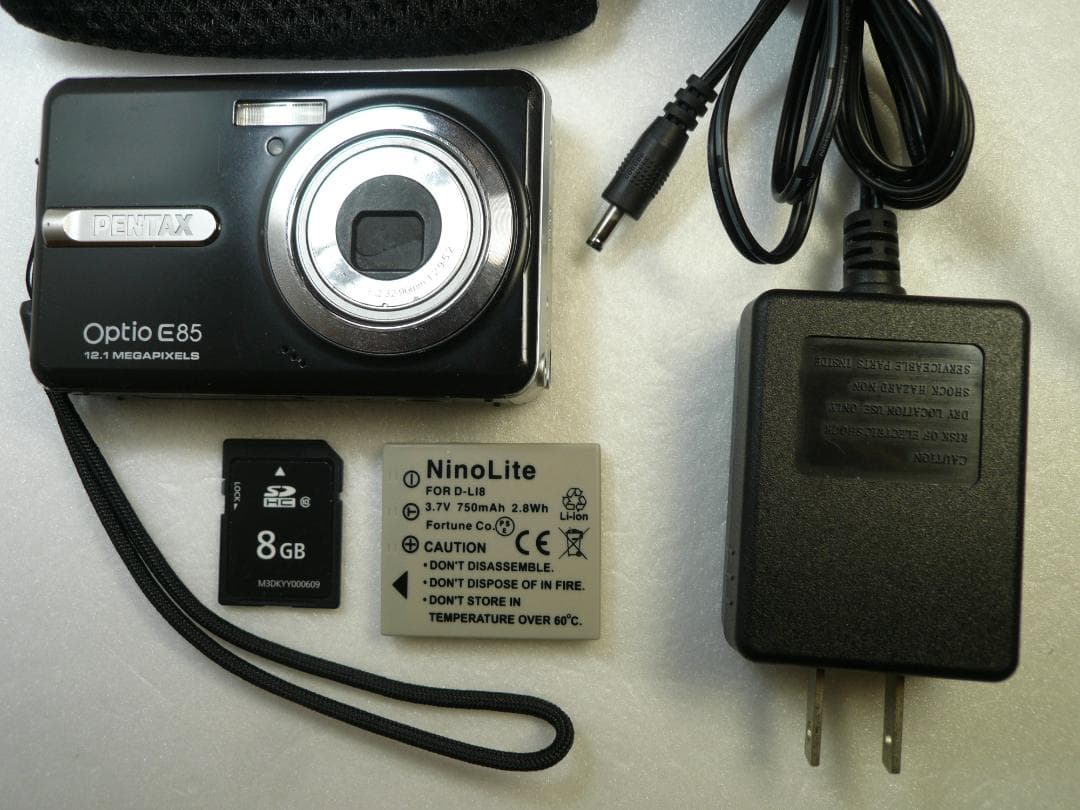 PENTAX★Optio E85⭐️欧州限定モデル❤️新品バッテリー★ブラック