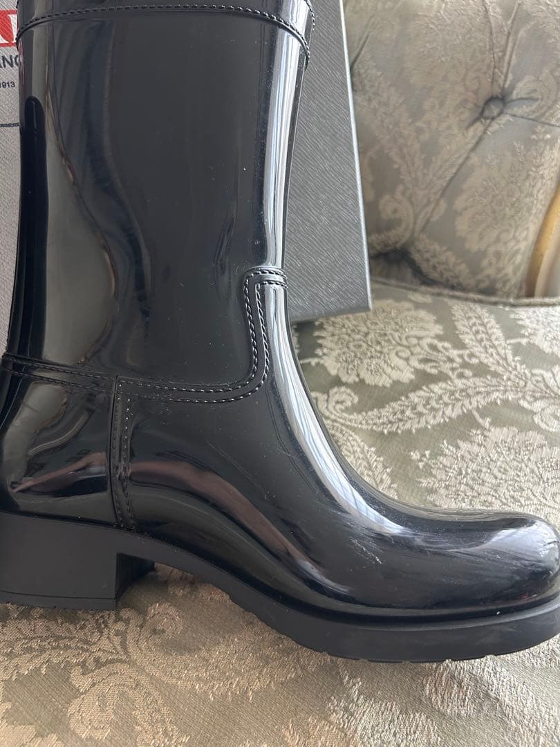 PRADA プラダ　レインシューズ　36 黒　 22.5 23