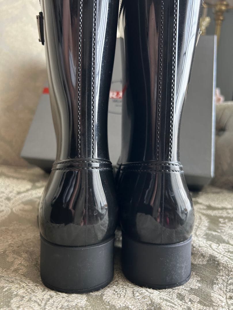 PRADA プラダ　レインシューズ　36 黒　 22.5 23