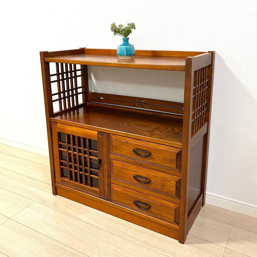 （ち17）karimoku カリモク オールドカリモク 茶箪笥 飾り棚 茶棚