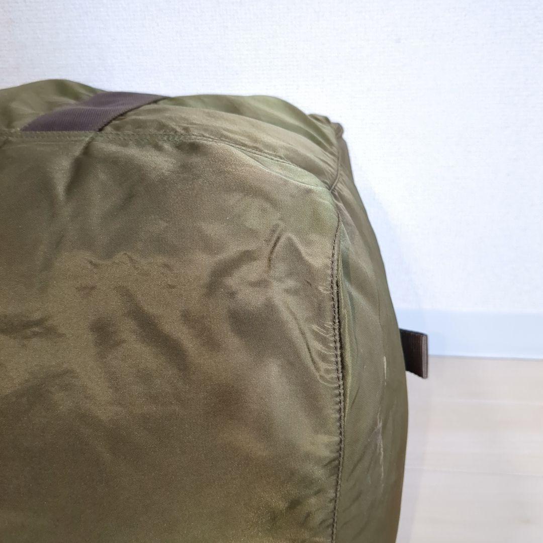 PRADA ボストンバッグ 三角ロゴ テスートナイロン カーキ 希少色 鍵付き