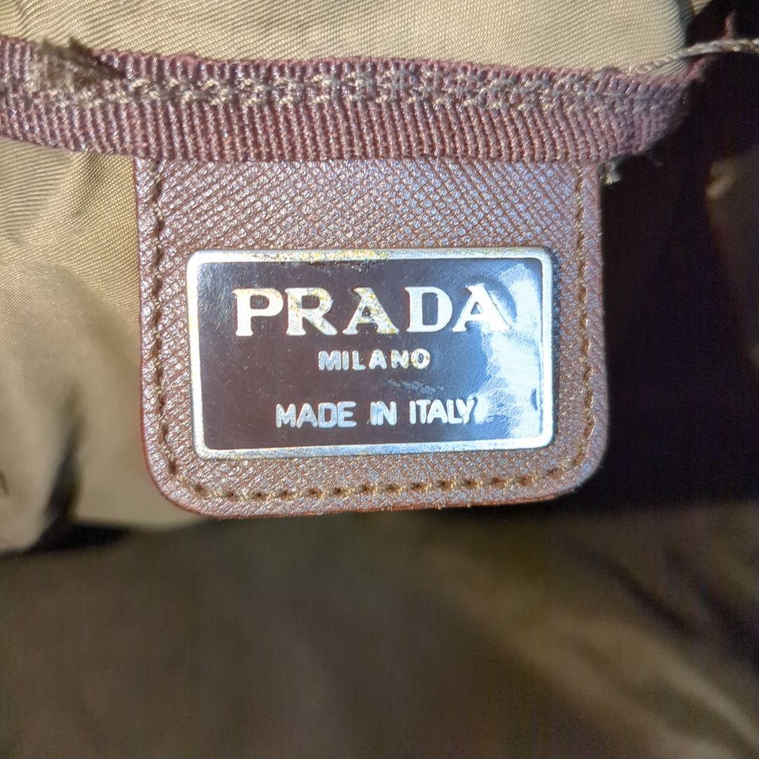 PRADA ボストンバッグ 三角ロゴ テスートナイロン カーキ 希少色 鍵付き