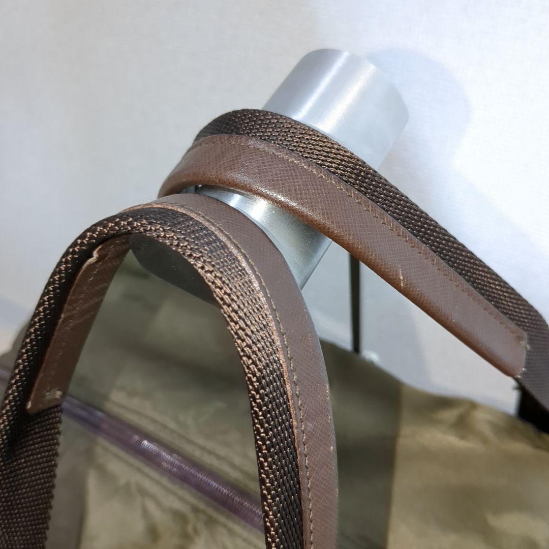 PRADA ボストンバッグ 三角ロゴ テスートナイロン カーキ 希少色 鍵付き