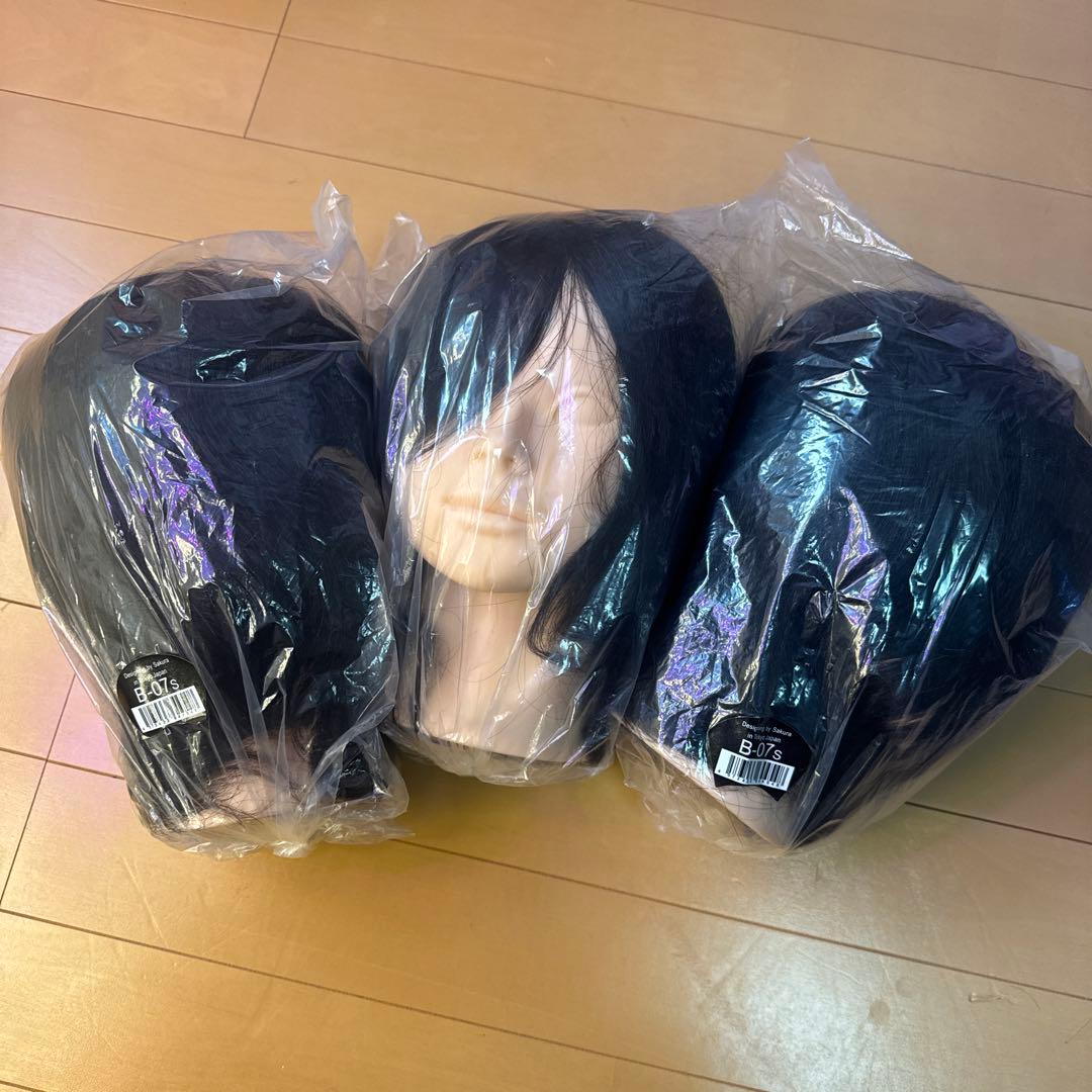 カットウィッグ 3個セット 練習用ウィッグ