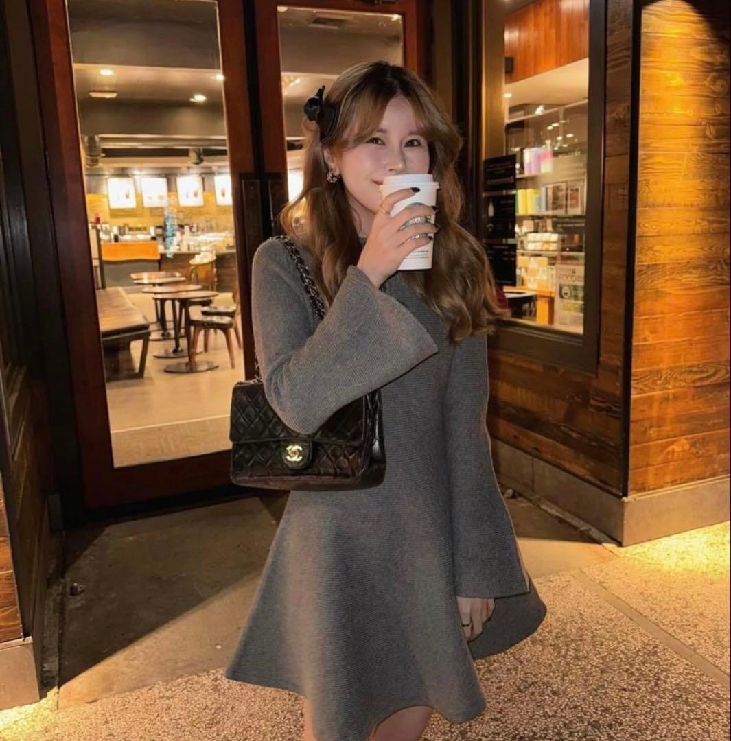 正規品 thetoe Reims Flare Onepiece グレー Sサイズ