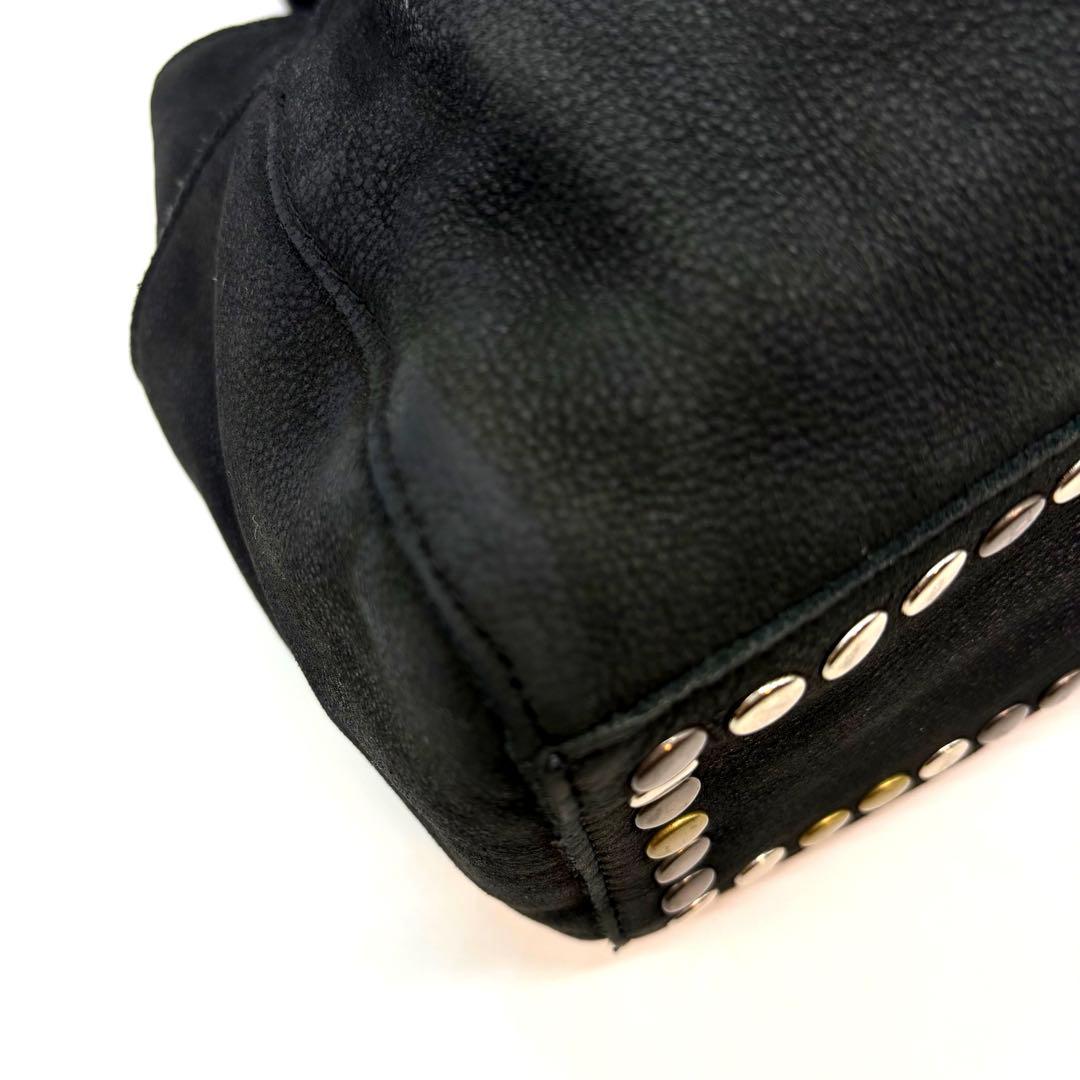 TRES y2k 00s 海外ガール 本革 スタッズ ショルダー バッグ　黒